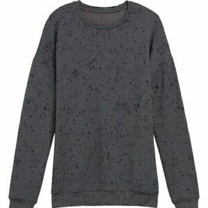 Athleta Studio to Street Sweatshirt Women's Small Charcoal Gray Splatter Print